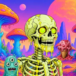 Oozlings #8857, Mutated Skull · Mushroom Desert