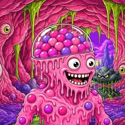 Oozlings #886, Gumball Brain · Flesh Cave