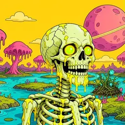 Oozlings #8861, Mutated Skull · Turquoise Swamp