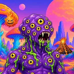 Oozlings #8862, Eyeball Cluster · Mushroom Desert