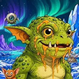 Oozlings #8866, Toad Goblin · Aurora Ice