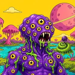 Oozlings #8868, Eyeball Cluster · Turquoise Swamp