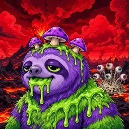 Oozlings #8870, Slime Sloth · Lava Fields