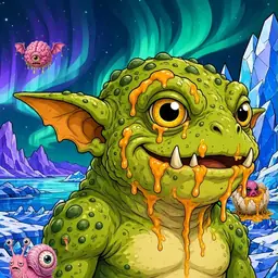 Oozlings #8872, Toad Goblin · Aurora Ice