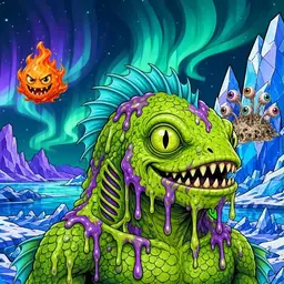 Oozlings #8877, Swamp Fish · Aurora Ice