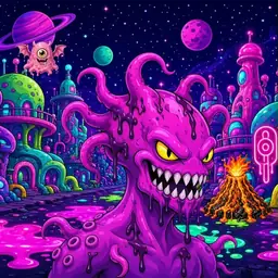 Oozlings #888, Squid · Neon City