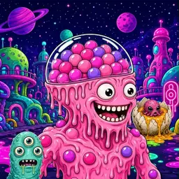 Oozlings #8883, Gumball Brain · Neon City