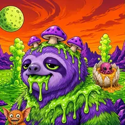 Oozlings #8885, Slime Sloth · Acid Lake