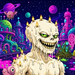 Oozlings #8898, Candle Wax · Neon City