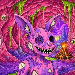 Oozlings #89, Zombie Bunny · Flesh Cave
