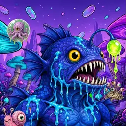 Oozlings #890, Anglerfish · Fungus Forest