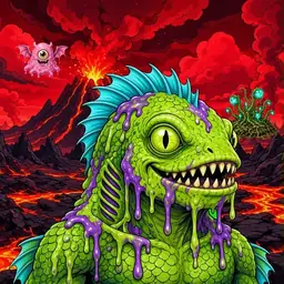 Oozlings #8905, Swamp Fish · Lava Fields