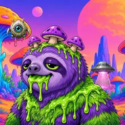 Oozlings #8909, Slime Sloth · Mushroom Desert