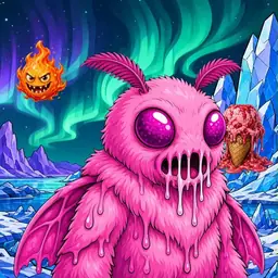 Oozlings #891, Mutant Moth · Aurora Ice