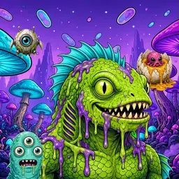 Oozlings #8916, Swamp Fish · Fungus Forest