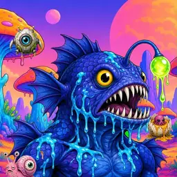 Oozlings #8918, Anglerfish · Mushroom Desert