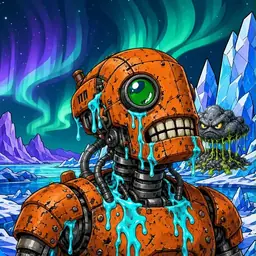Oozlings #8922, Rusty Robot · Aurora Ice
