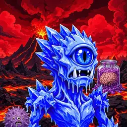 Oozlings #8925, Mutated Ice Cyclops · Lava Fields