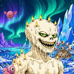 Oozlings #8928, Candle Wax · Aurora Ice