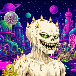 Oozlings #8931, Candle Wax · Neon City