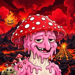 Oozlings #8934, Mushroom Head · Lava Fields