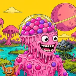 Oozlings #8938, Gumball Brain · Turquoise Swamp