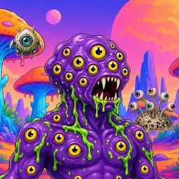 Oozlings #8939, Eyeball Cluster · Mushroom Desert
