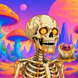 Oozlings #894, Skull · Mushroom Desert