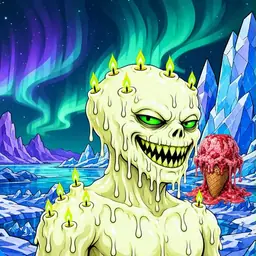 Oozlings #8942, Mutated Candle Wax · Aurora Ice