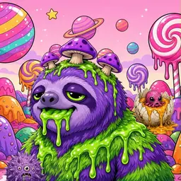 Oozlings #8945, Slime Sloth · Candy Planet