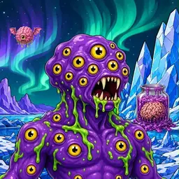 Oozlings #8946, Eyeball Cluster · Aurora Ice