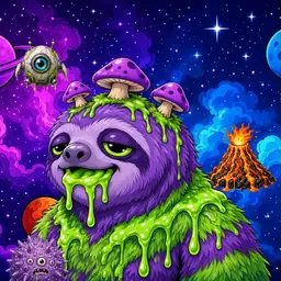 Oozlings #8949, Slime Sloth · Void Nebula