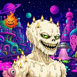 Oozlings #8953, Candle Wax · Neon City