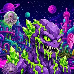 Oozlings #8954, Crystal Rock · Neon City