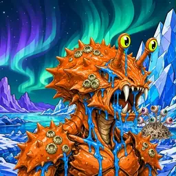 Oozlings #8958, Mutated Crab · Aurora Ice