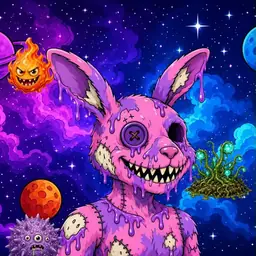 Oozlings #8959, Zombie Bunny · Void Nebula