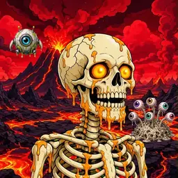 Oozlings #8961, Skull · Lava Fields