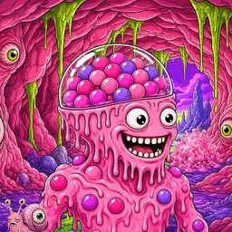 Oozlings #8966, Gumball Brain · Flesh Cave