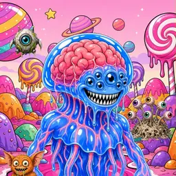 Oozlings #8968, Mutated Jellyfish Brain · Candy Planet