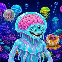 Oozlings #897, Jellyfish Brain · Glow Reef