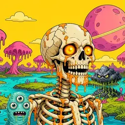 Oozlings #8977, Skull · Turquoise Swamp
