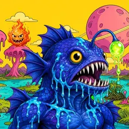 Oozlings #8982, Anglerfish · Turquoise Swamp