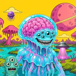 Oozlings #899, Jellyfish Brain · Turquoise Swamp