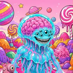 Oozlings #8991, Jellyfish Brain · Candy Planet