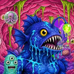 Oozlings #8993, Anglerfish · Flesh Cave