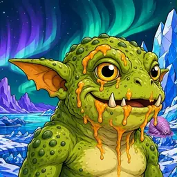 Oozlings #8998, Toad Goblin · Aurora Ice