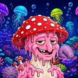 Oozlings #90, Mushroom Head · Glow Reef