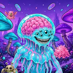 Oozlings #9004, Jellyfish Brain · Fungus Forest