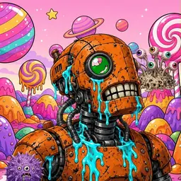 Oozlings #9005, Rusty Robot · Candy Planet