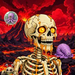 Oozlings #9007, Skull · Lava Fields
